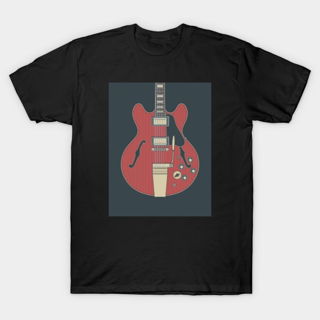 Cherry Vintage Hollow Body Guitar T-Shirt by milhad